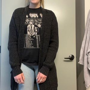 BDG long charcoal knit cardigan